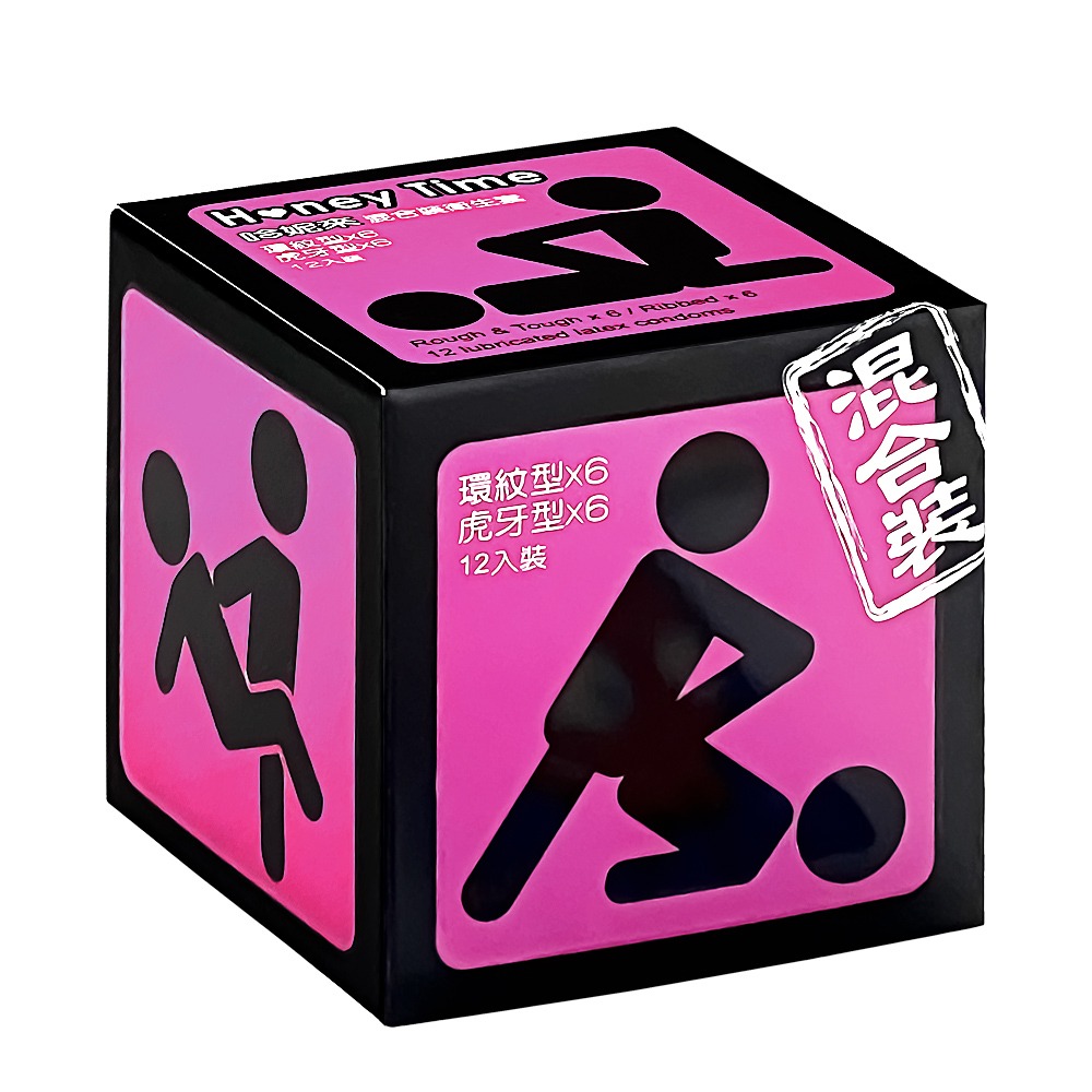 Honey Time【來自全球第一大廠】保險套 紫色_虎牙顆粒型+環紋型/12入