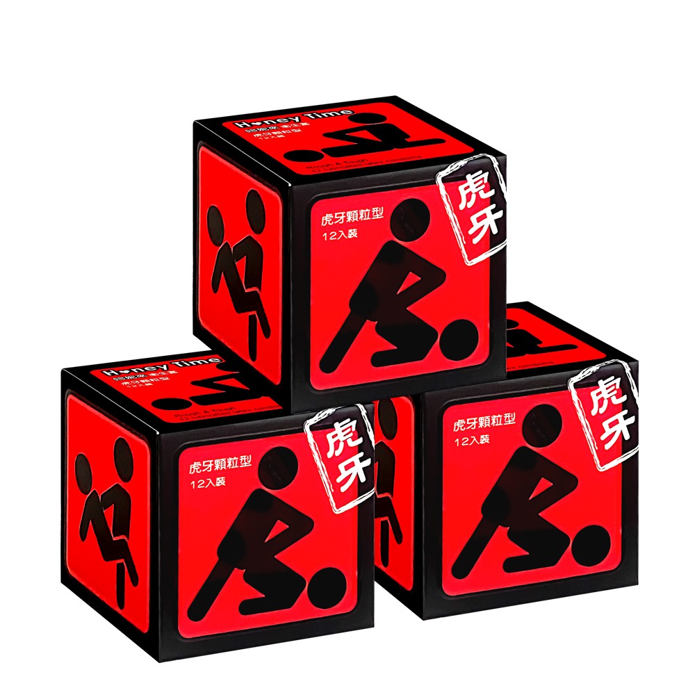 Honey Time【輸入折扣碼享優惠】保險套 紅球_虎牙顆粒型/12入X3盒